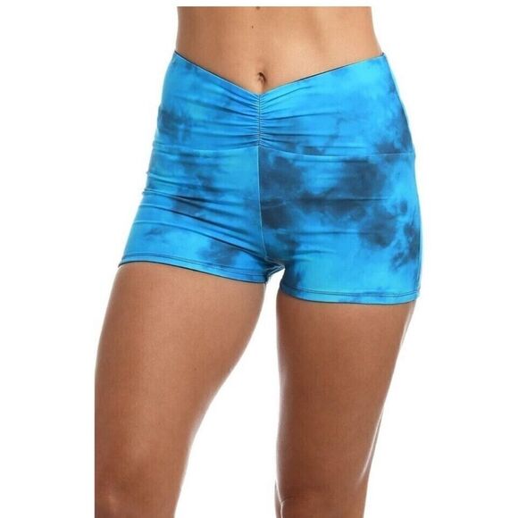 Citrus Women's Womens Swim Short Swimsuit Bottom Ruched Front Reversible - Picture 1 of 5